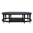 Black Oval Wood Coffee Table - Coffee Table