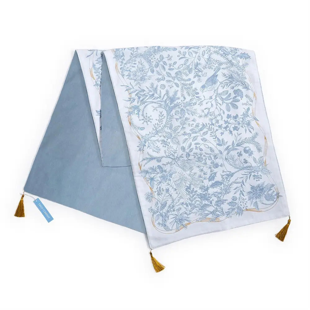 Blue and White Christmas Table Runner - Christmas Decor