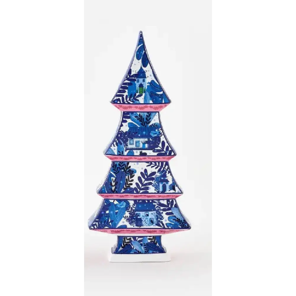 Blue and White Porcelain Tabletop Tree - 1 - Christmas Decor
