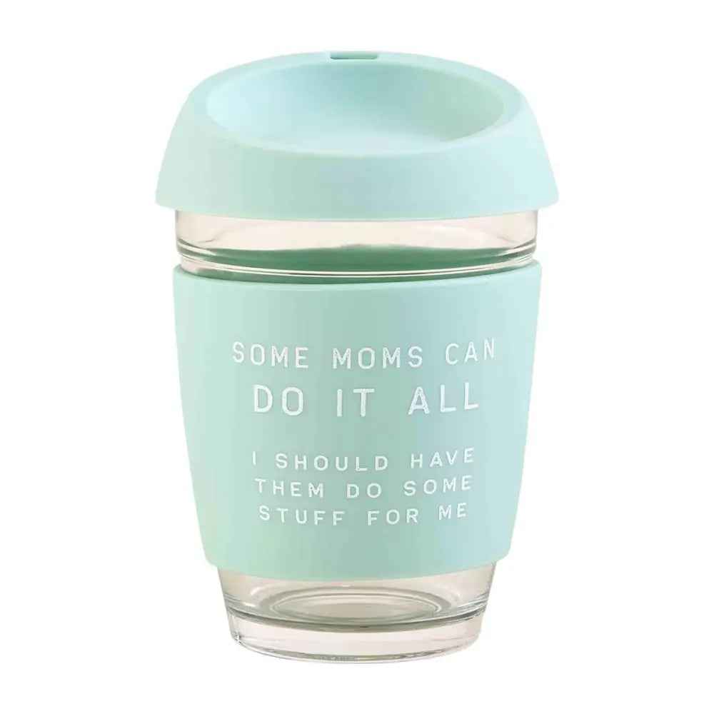 Blue Mom Coffee Silicone Glass - Holidays