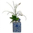 Blue Vase with Lid Orchid - Botanicals