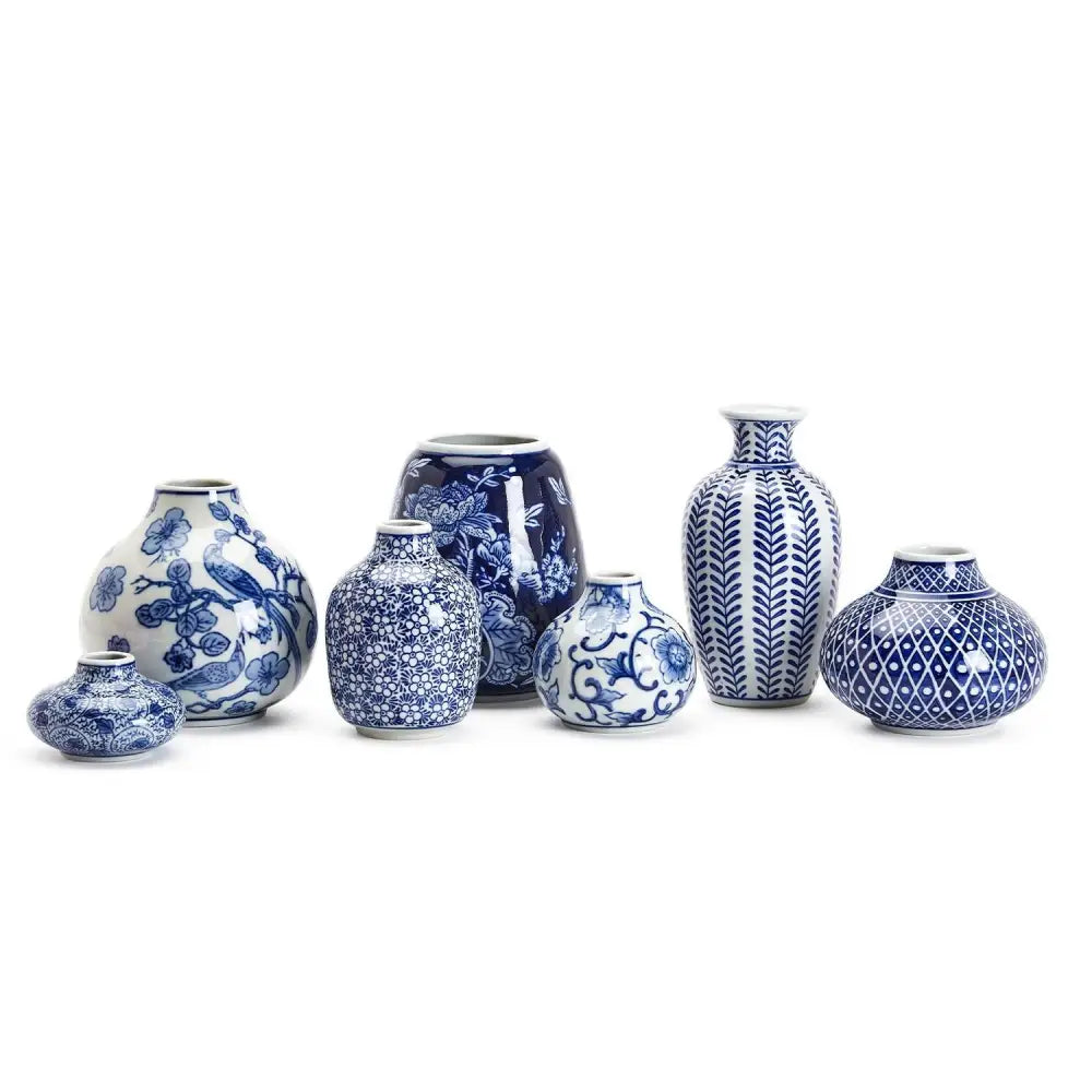 Blue & White Vases - S/7 - Accessories