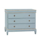 Blue with Gold Trim Three Drawer Chest - Chest
