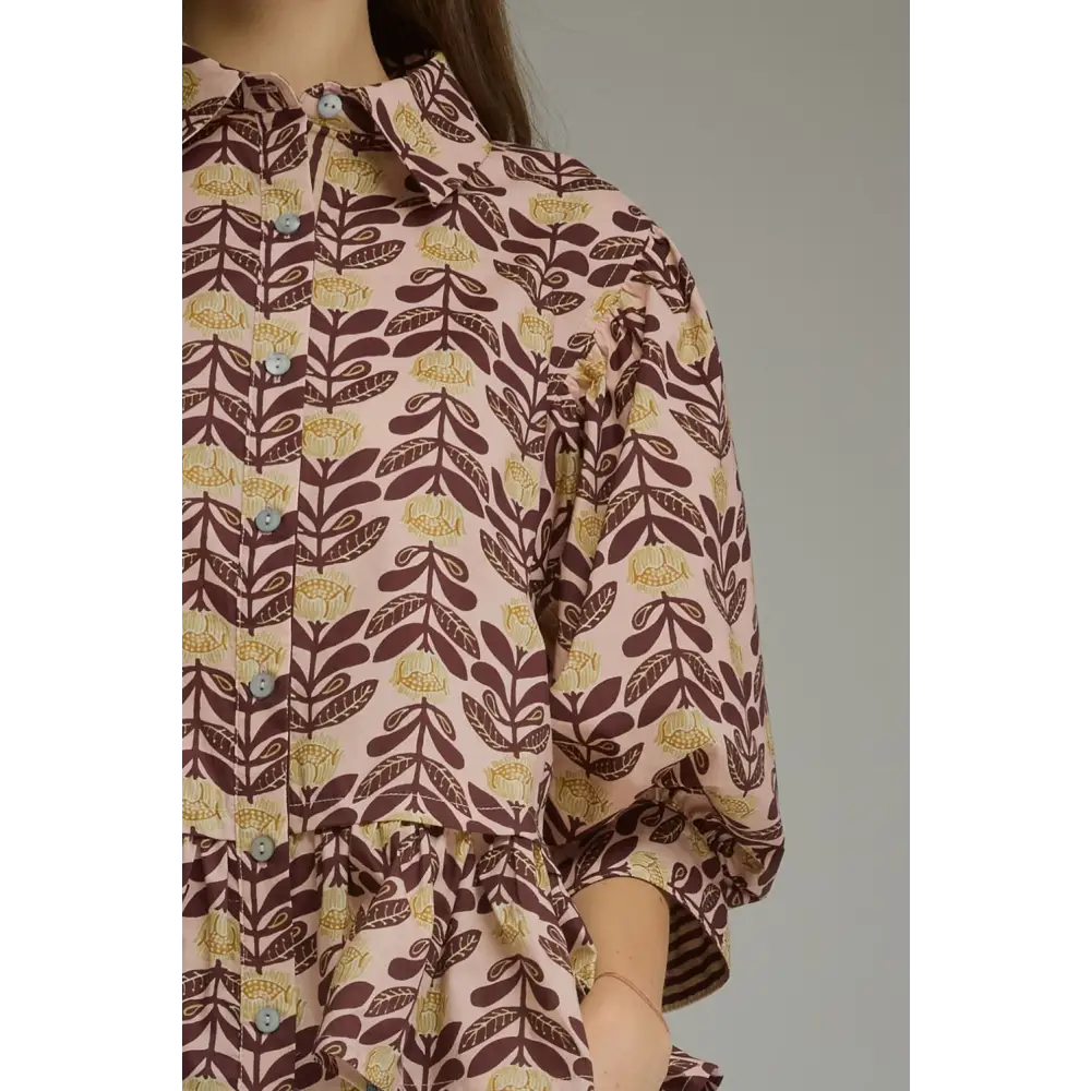 Blush Puff Sleeve Top - Blouse