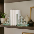 Bookends Set of 2 - Clear Crystal Spherical Accent 6 in.