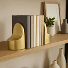 Bookends Set of 2 - Gold Ceramic Contemporary 6 in.