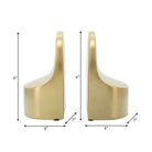 Bookends Set of 2 - Gold Ceramic Contemporary 6 in.