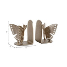 Bookends Set of 2 - Gold Metal Decorative Butterfly 6 in.