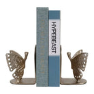 Bookends Set of 2 - Gold Metal Decorative Butterfly 6 in.