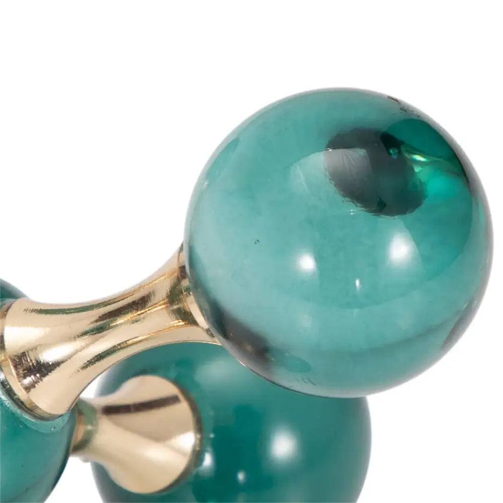 Bookends Set of 2 - Green Crystal/Metal Jack 7 in.