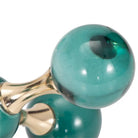 Bookends Set of 2 - Green Crystal/Metal Jack 7 in.