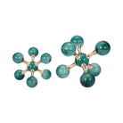 Bookends Set of 2 - Green Crystal/Metal Jack 7 in.