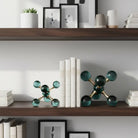 Bookends Set of 2 - Green Crystal/Metal Jack 7 in.