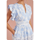 Botanical Garden Crochet Lace Tiered Mini Dress