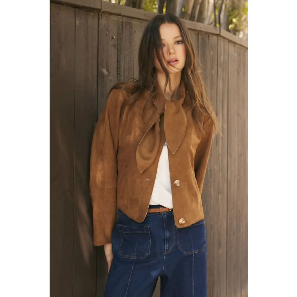 Brown Suede Jacket - Jacket