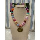 Butterfly Pendant Necklace - Multicolor - Necklace
