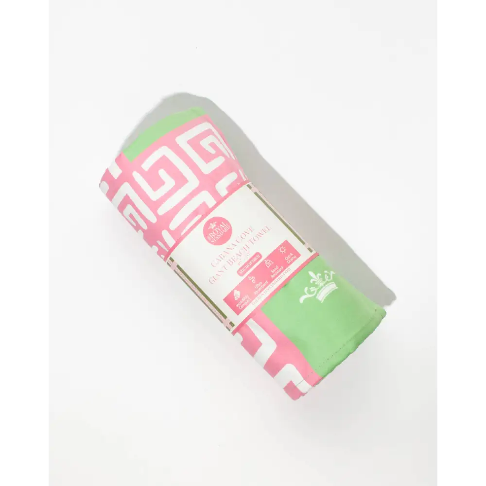 Cabana Cove Giant Beach Towel Green/Pink/White 40x70