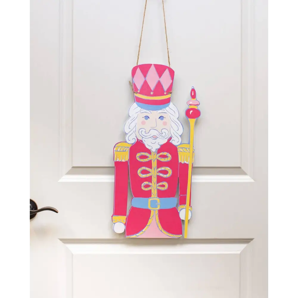 Candy Nutcracker Door Hanger Pink 10.5x20.75