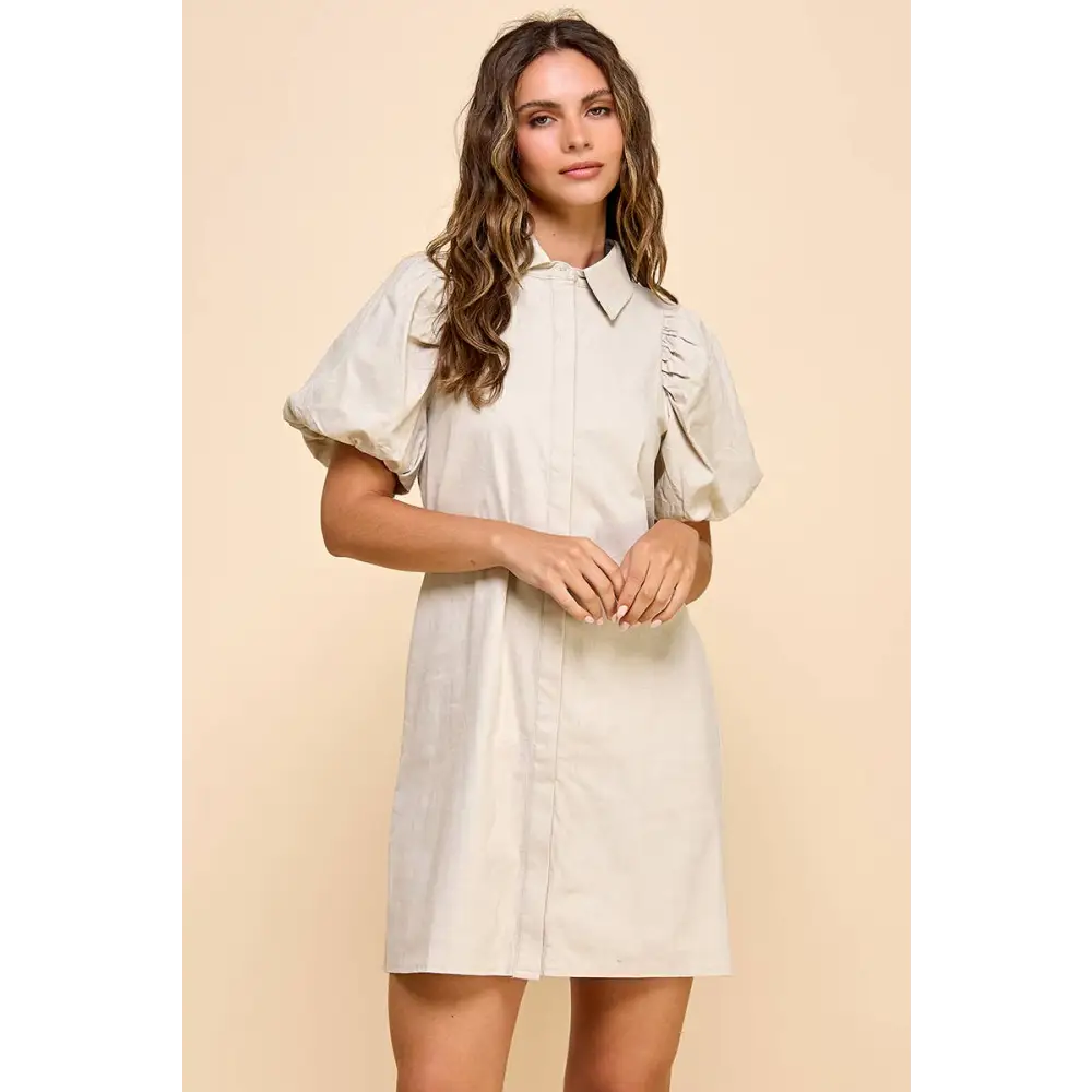 CD04468-Button Down Shift Dress