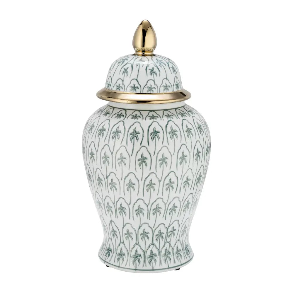 Ceramic Accents Lidded Decorative Ginger Jar - Green 18 in.