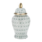 Ceramic Accents Lidded Decorative Ginger Jar - Green 18 in.