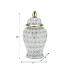 Ceramic Accents Lidded Decorative Ginger Jar - Green 18 in.