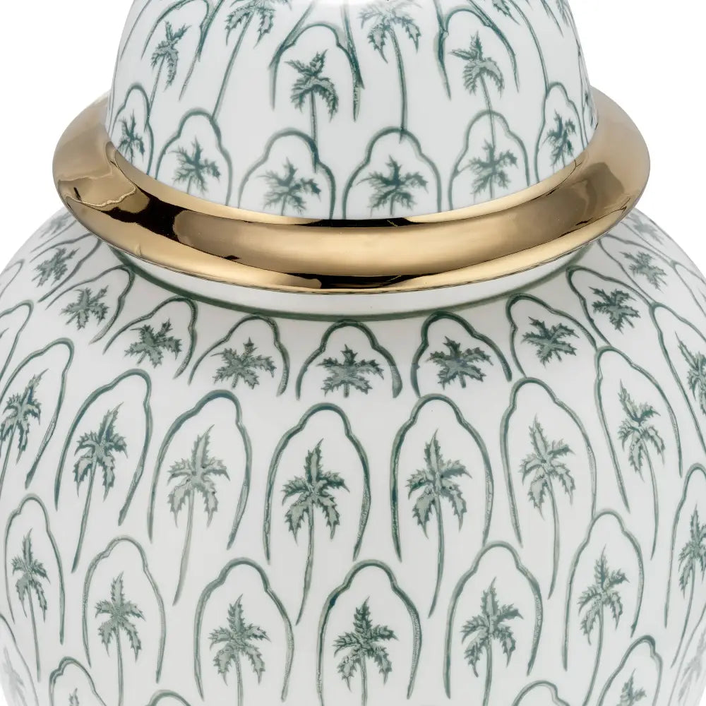 Ceramic Accents Lidded Decorative Ginger Jar - Green 18 in.