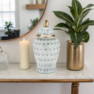 Ceramic Accents Lidded Decorative Ginger Jar - Green 18 in.