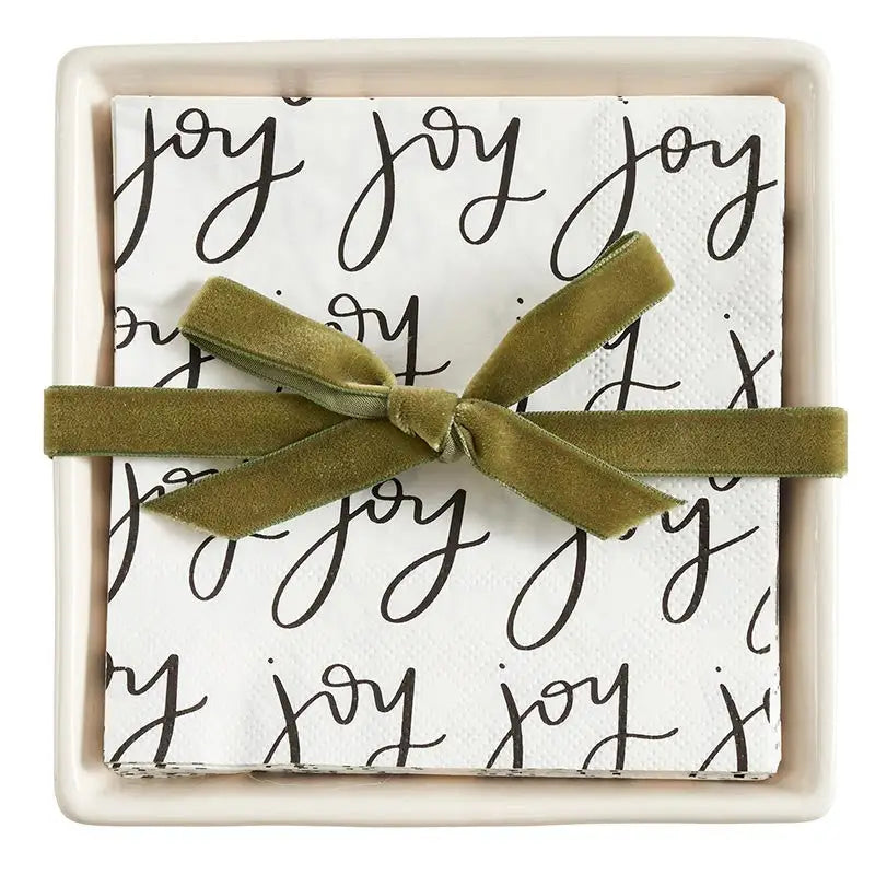 Ceramic Napkin Tray + Napkins - Joy - Napkin