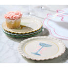 Cheers! Set of 4 Hand-Painted Ruffled Rim Tidbit Plates - Tidbit Plate