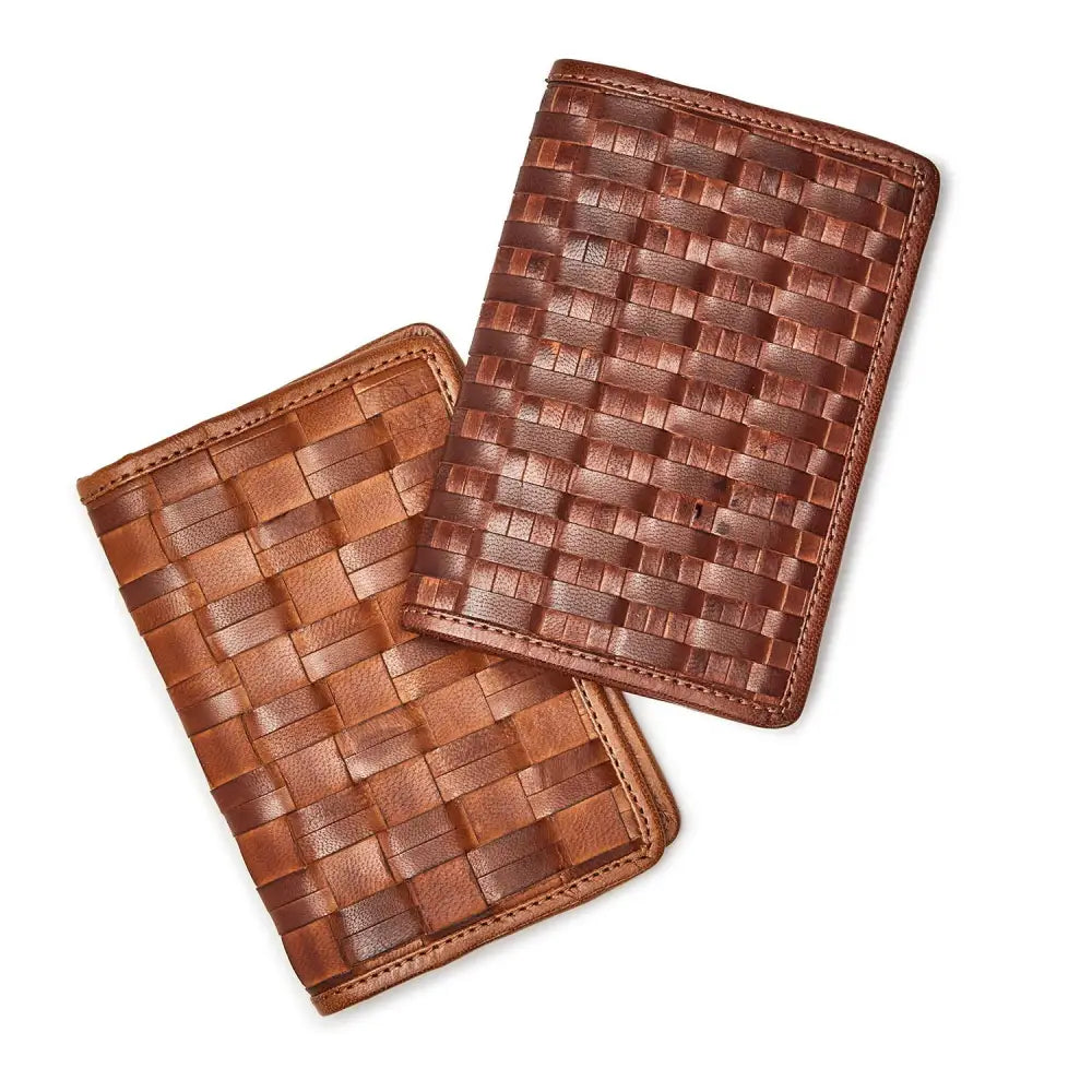 Chestnut Woven Leather Passport - Gifts