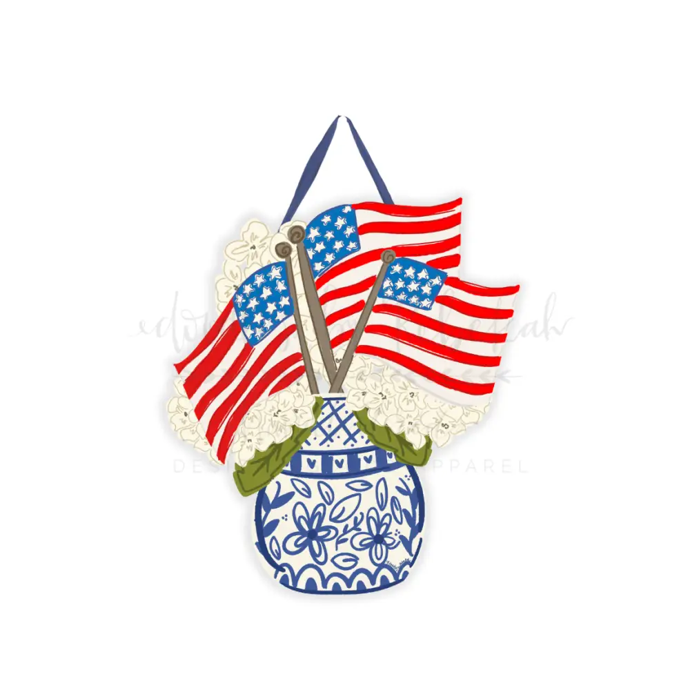 Chinoiserie Flags Doorhanger - Door Hanger