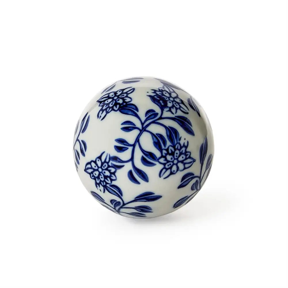 Chinoiserie Hand-Painted Blue and White Decorative Ball - 1 - spheres