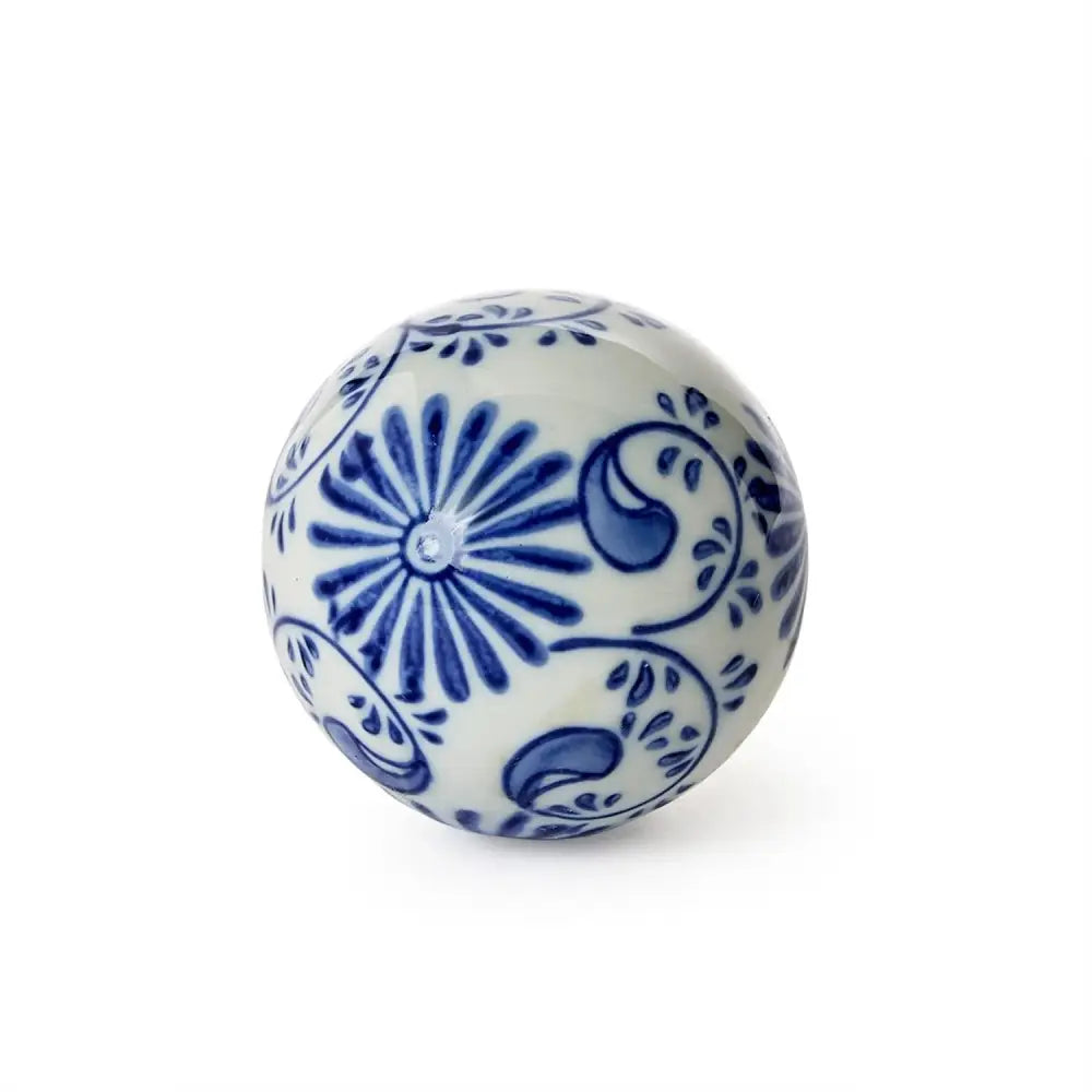 Chinoiserie Hand-Painted Blue and White Decorative Ball - 6 - spheres