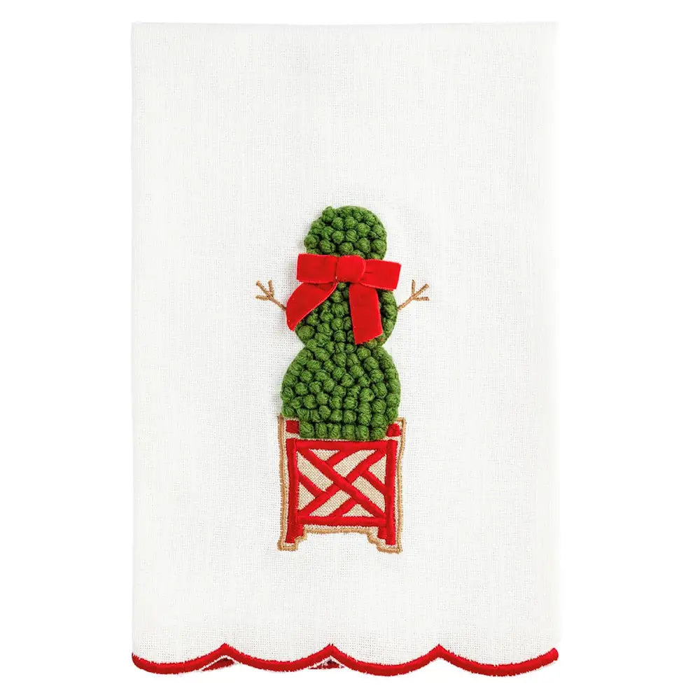 Christmas Topiary Towel - Snowman - Christmas Towel
