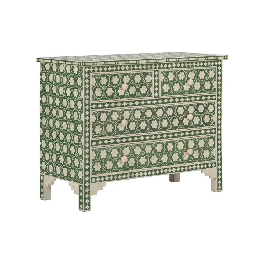 Clark Four Drawer Green Pattern Chest - Chest