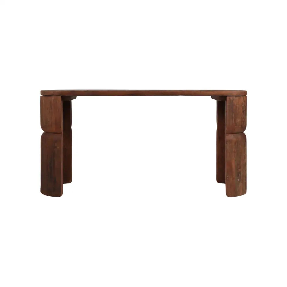 Console Table - Brown Reclaimed Wood Sculptural 60 in.