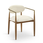 Cream Vegan Leather Upholstered Dining Chair - Dining Chair