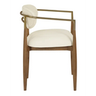 Cream Vegan Leather Upholstered Dining Chair - Dining Chair