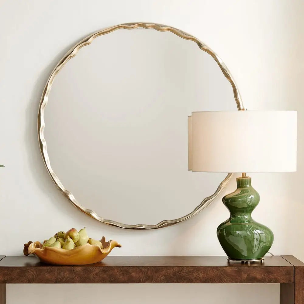 Crinkle Round Mirror - round mirror