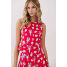CT10045-Coastal Print Button Front Vest Top