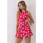 CT10045-Coastal Print Button Front Vest Top
