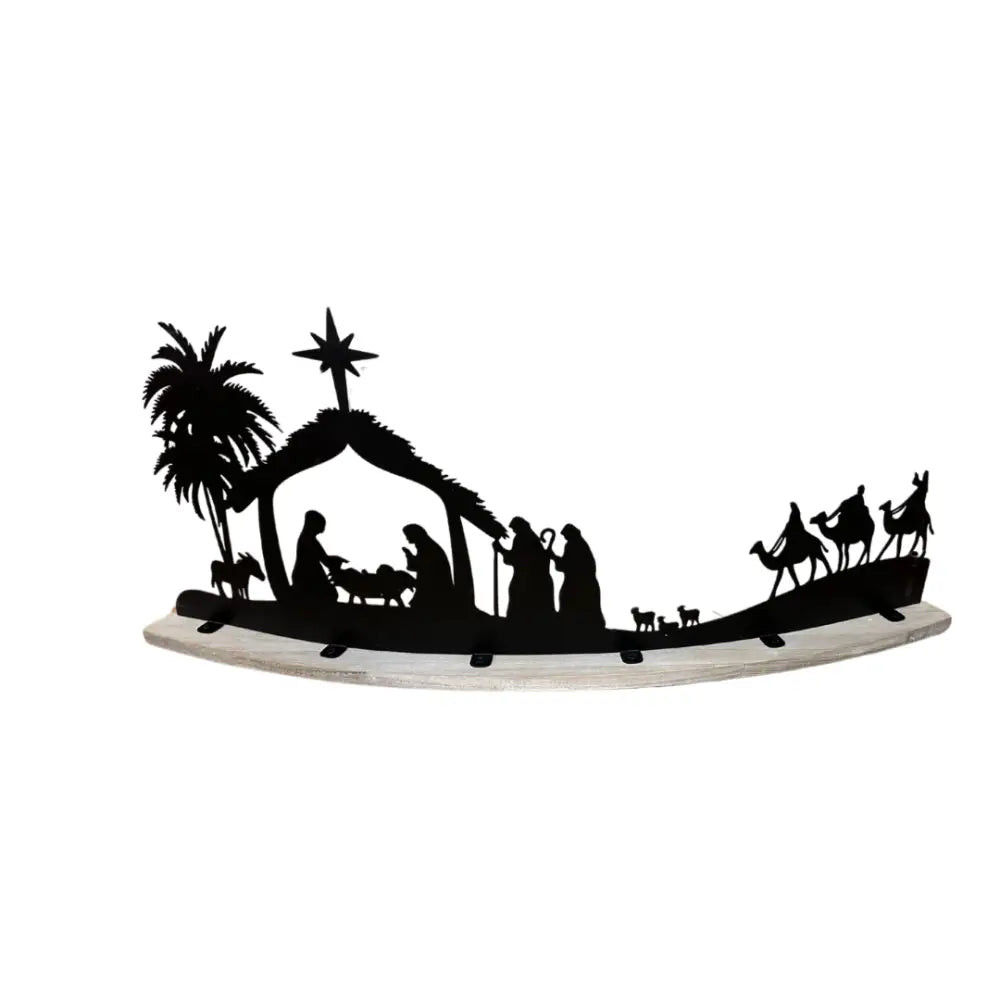 Curved Metal Nativity - Christmas