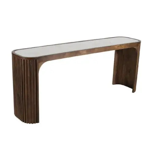 Curved Skinny Wood Console - Console