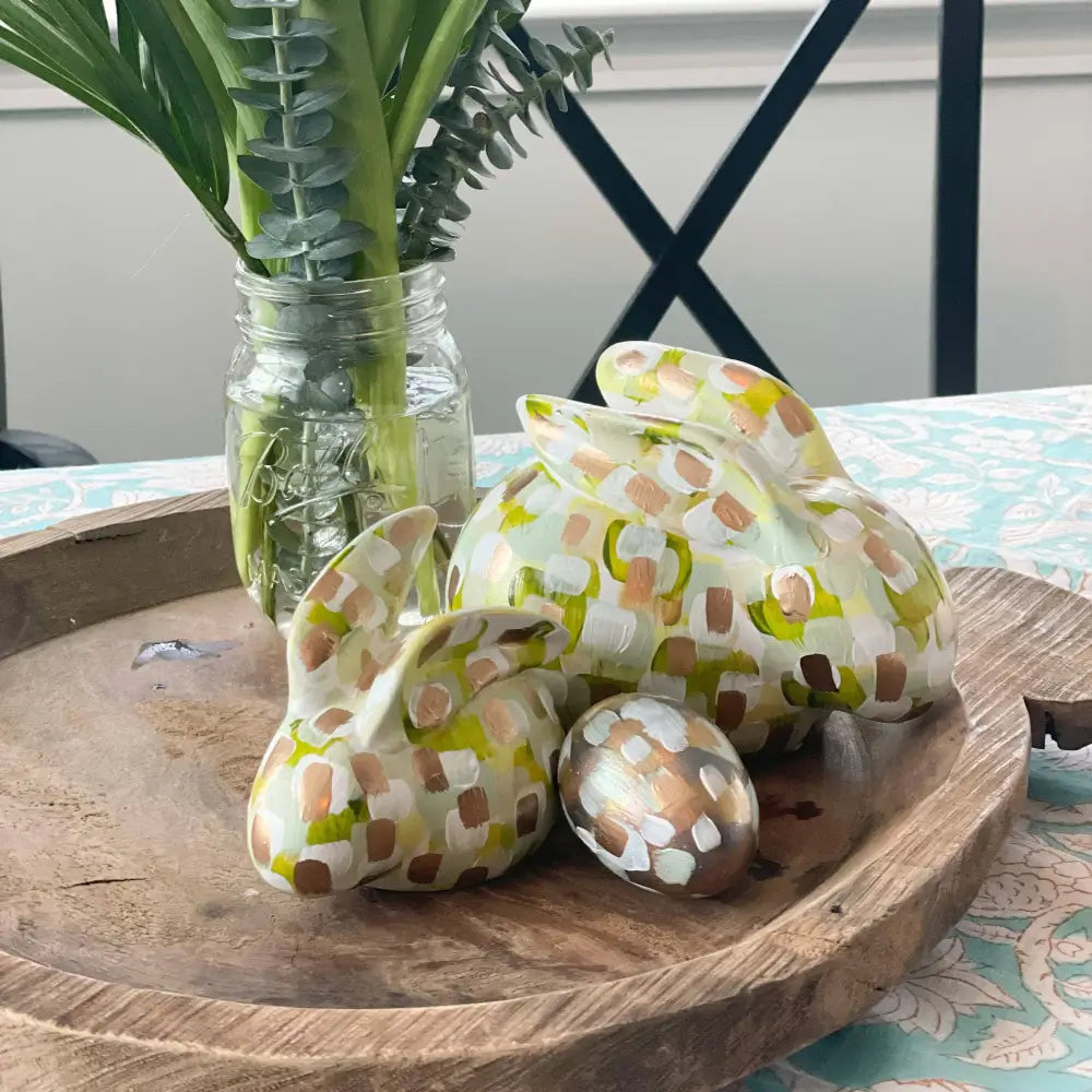 Large Green and Mint Bunny|Jessica Reynolds Art