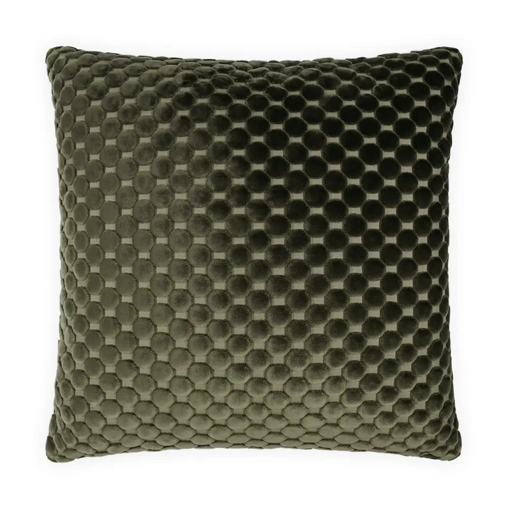 Dance Hunter Green Dot Velvet Pillow - Throw Pillow