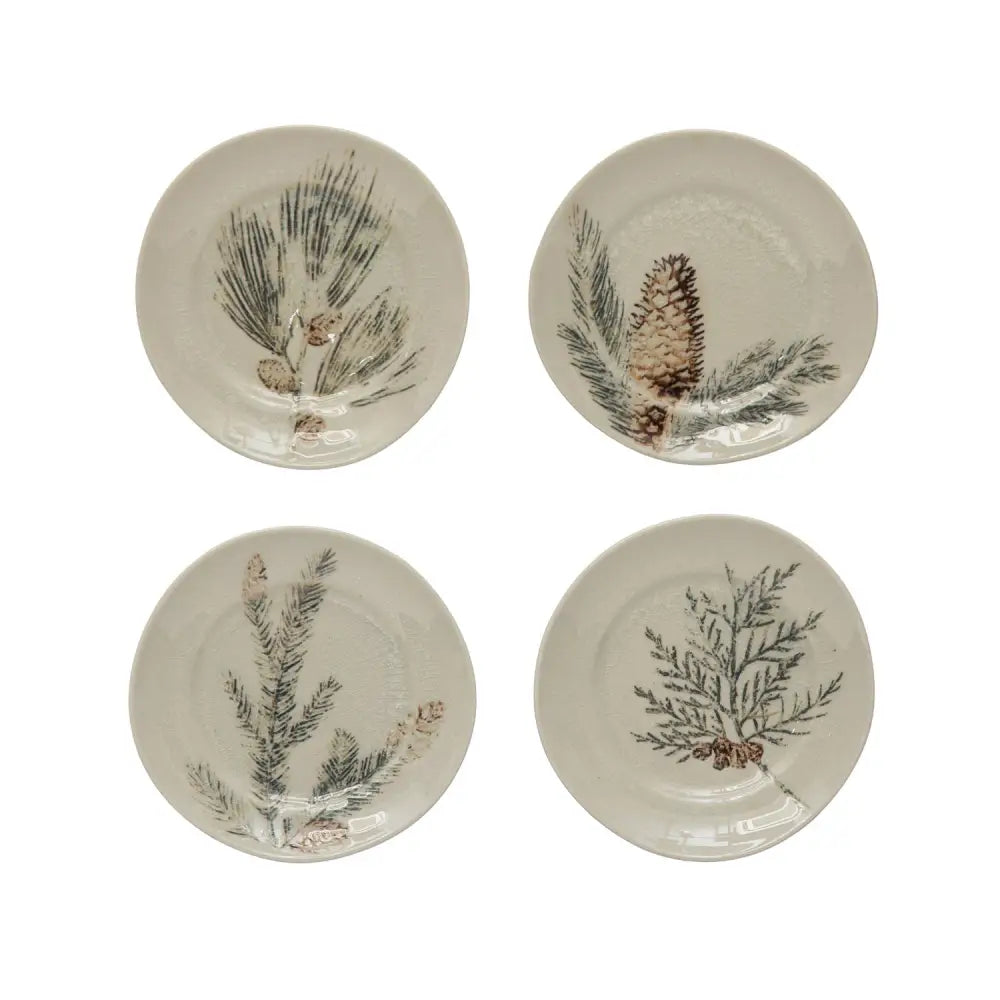 Debossed Stoneware Plate - Christmas