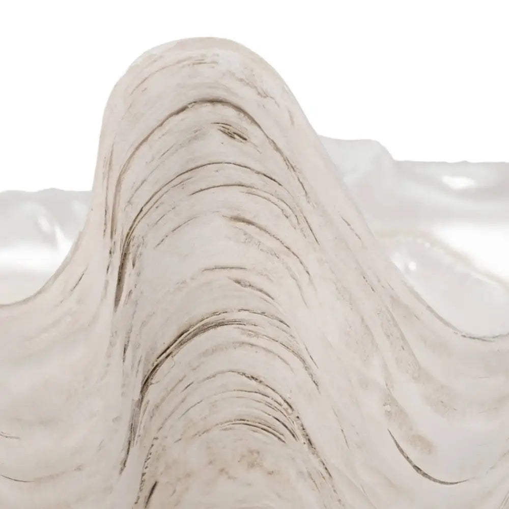 Decorative Bowl - Ivory Resin Coastal Pearlized Shell 9 in.