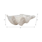 Decorative Bowl - Ivory Resin Coastal Pearlized Shell 9 in.