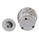 Decorative Jar - Brown/White Ceramic Chinoiserie Bird 12
